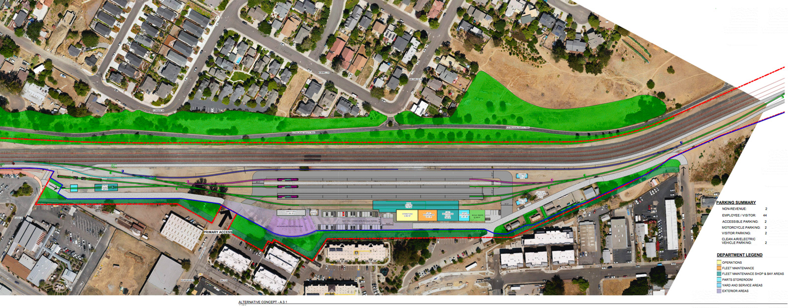 Central coast layover facility concept layout