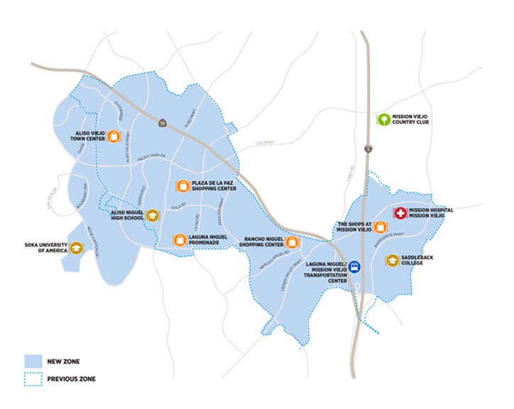 OC Flex Zones map