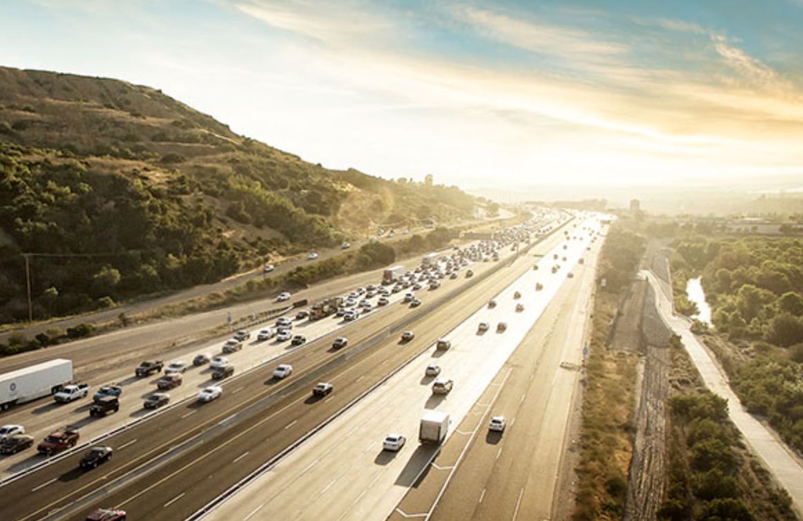 Overview shot of the 91 Freeway