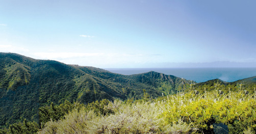 Mountains overlooking the ocean